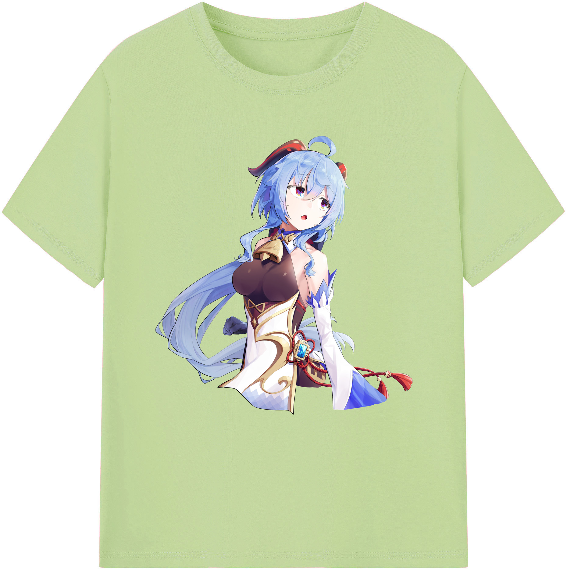 げんし神 甘雨 かんう genshin Ganyu 綿100％半袖Tシャツ（フロントプリント）